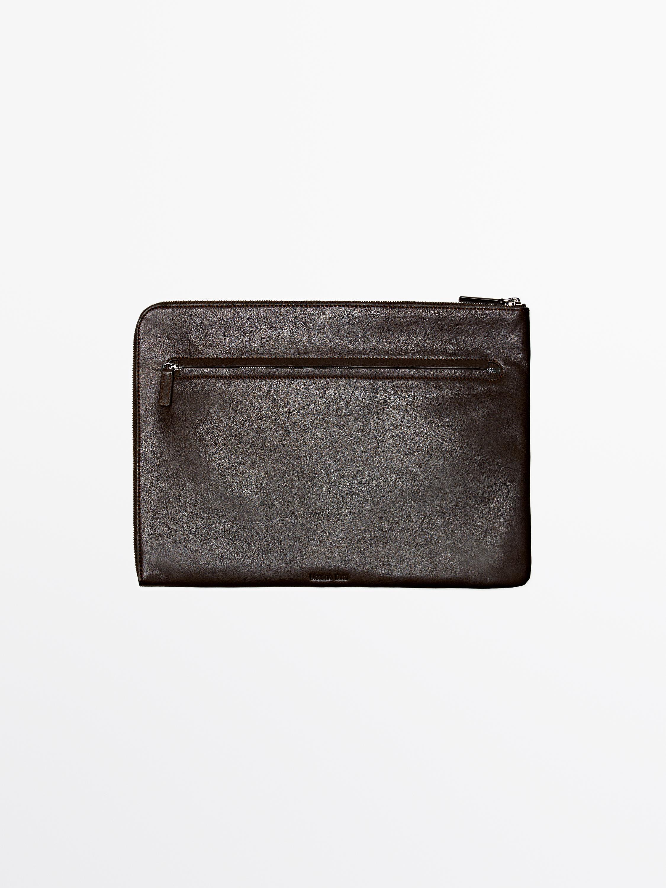 Sac pochette en cuir nappa